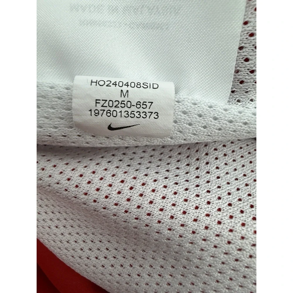 Nike Track Pants Men's Medium Red Black White Jogger Athletic Lined Swoosh